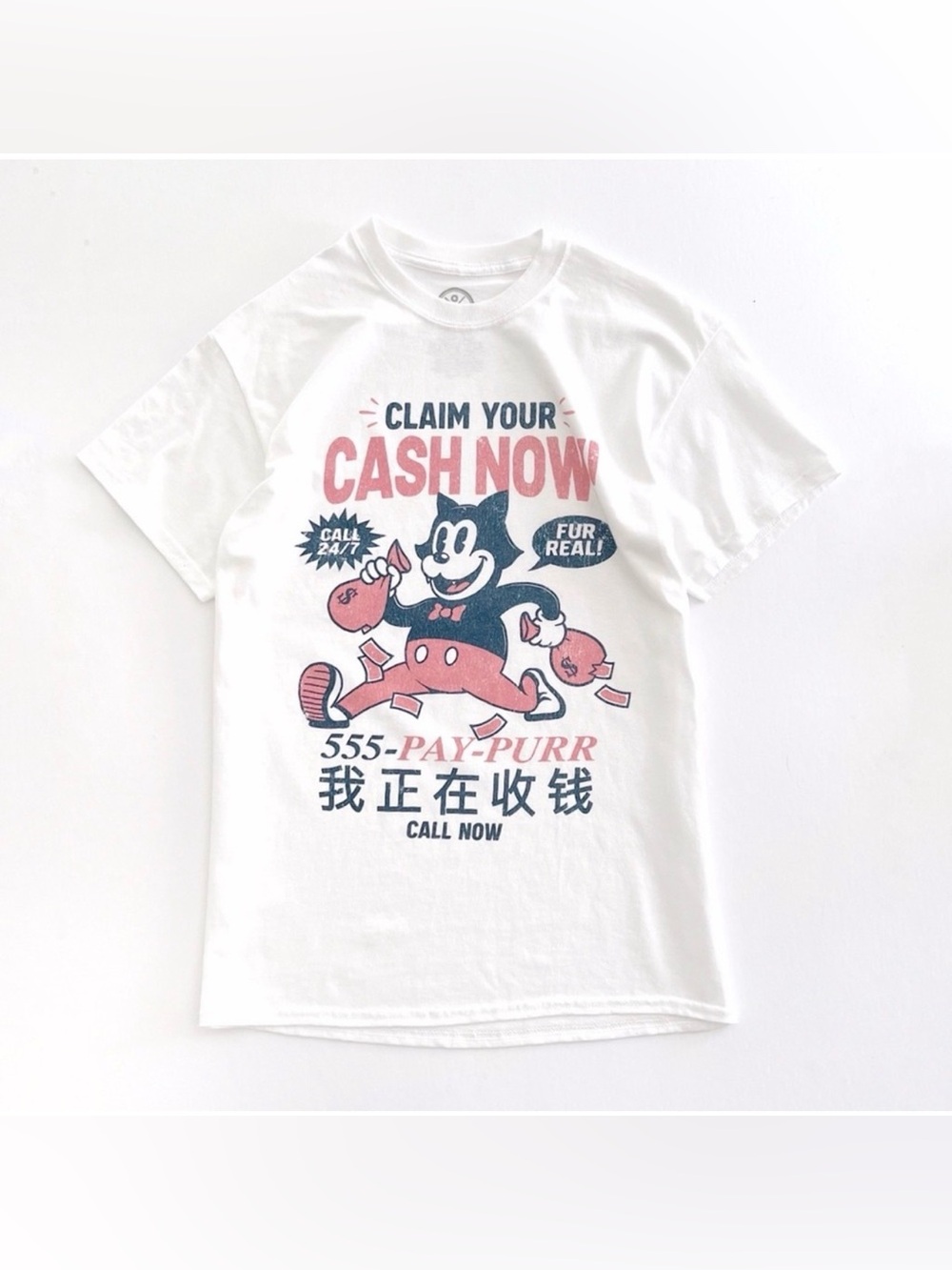ODM Retro Graphic Cat T -Shirt Cash Now